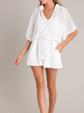 BREEZY ADVENTURES WHITE KNIT ROMPER NWT